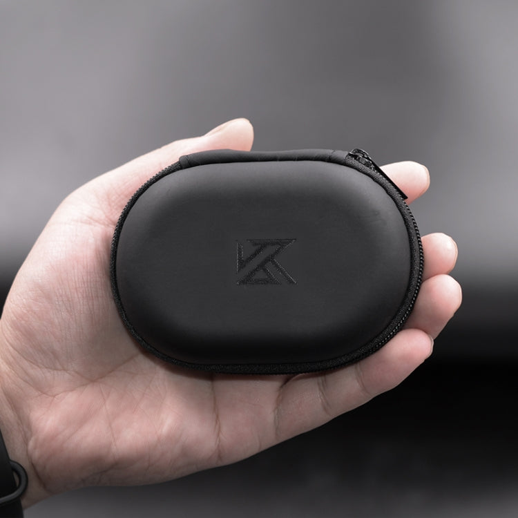 Caja de almacenamiento de auriculares con cargador de cable de datos ovalado de cuero PU portátil KZ, Oval