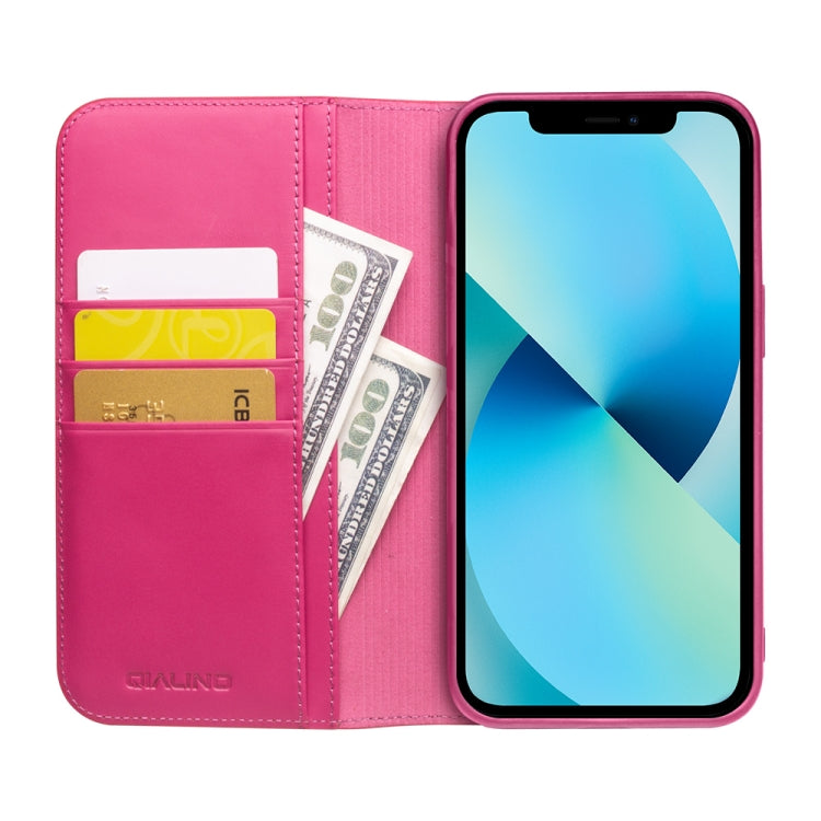 QIALINO Estuche de cuero con tapa horizontal comercial con soporte y ranuras para tarjetas y billetera, For iPhone 13, For iPhone 13 mini, For iPhone 13 Pro, For iPhone 13 Pro Max