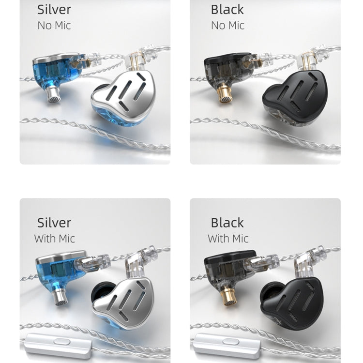 KZ ZAX 16 unidades Ring Iron Sport Gaming Auriculares intrauditivos con cable,, ZAX Standard Version(Silver), ZAX Standard Version(Black), ZAX Mic Version(Silver), ZAX Mic Version(Black)