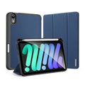 DUX DUCIS Domo Series Funda de cuero con tapa horizontal magnética TPU + PU con tres soportes plegables y ranura para bolígrafo, For iPad mini 7 / mini 6