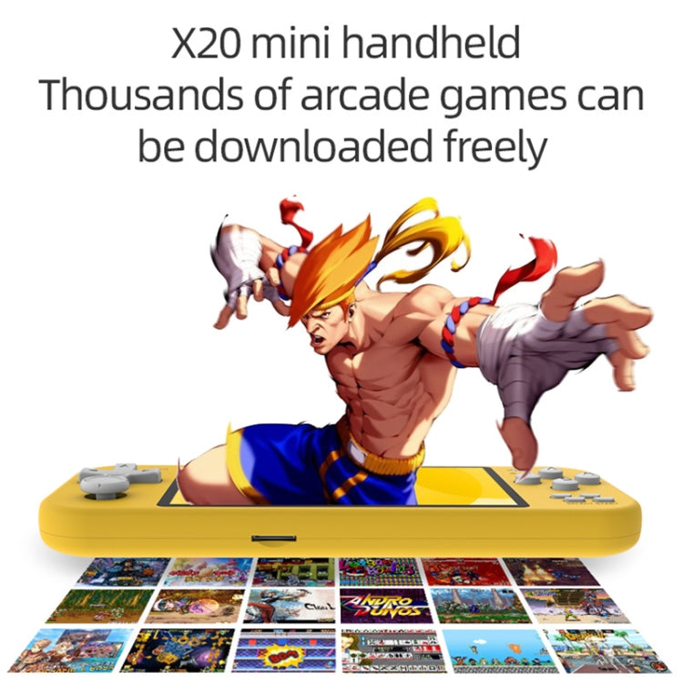 Consola de juegos portátil X20 mini Classic Games con pantalla de 4,3 pulgadas y memoria de 8 GB, X20 mini / Yellow, X20 mini / Green, X20 mini / Blue, X20 mini / Grey