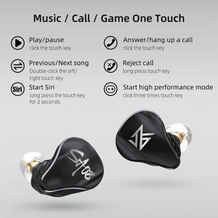 KZ SA08 Inalámbrico de cuatro unidades 5BA Balance Armature Bluetooth In-ear TWS Auricular, SA08