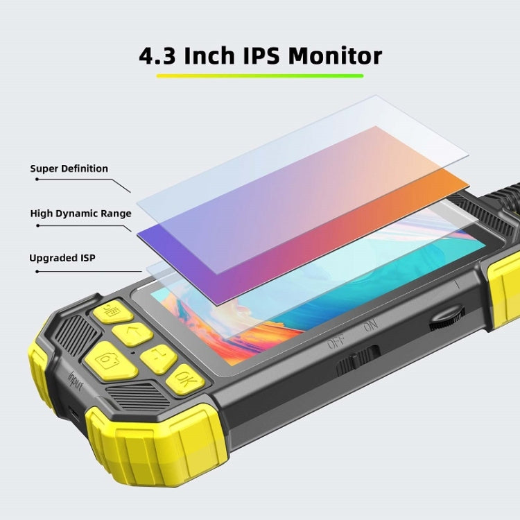 Endoscopio de alambre duro portátil de doble lente de 5,5 mm Y19 con pantalla LCD a color IPS de 4,3 pulgadas, 2m, 3.5m, 5m, 10m