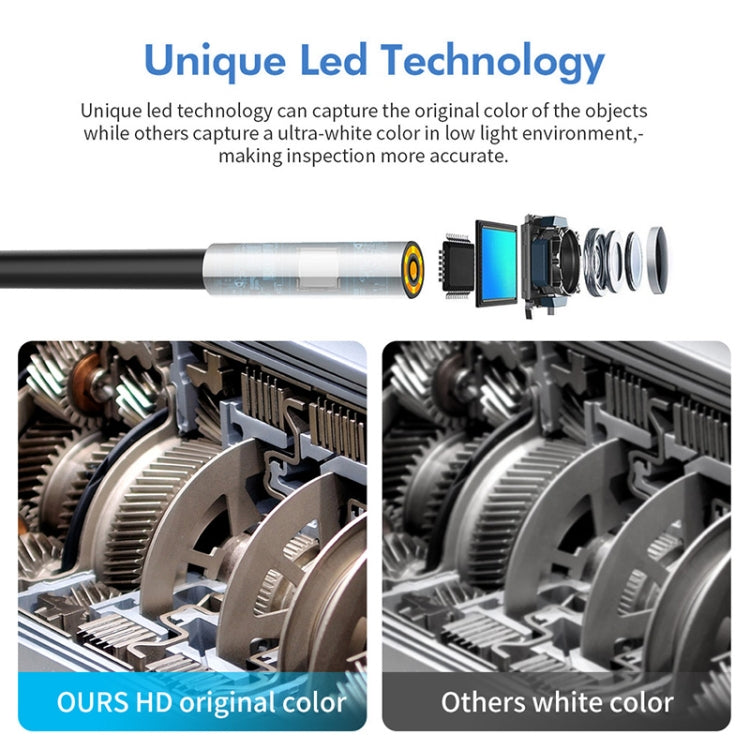 Y17 5MP 12mm HD de doble lente Autofocus WiFi Endoscopio digital industrial Cámara de serpiente con zoom, 1m Hard Cable, 3.5m Hard Cable, 5m Hard Cable, 10m Hard Cable