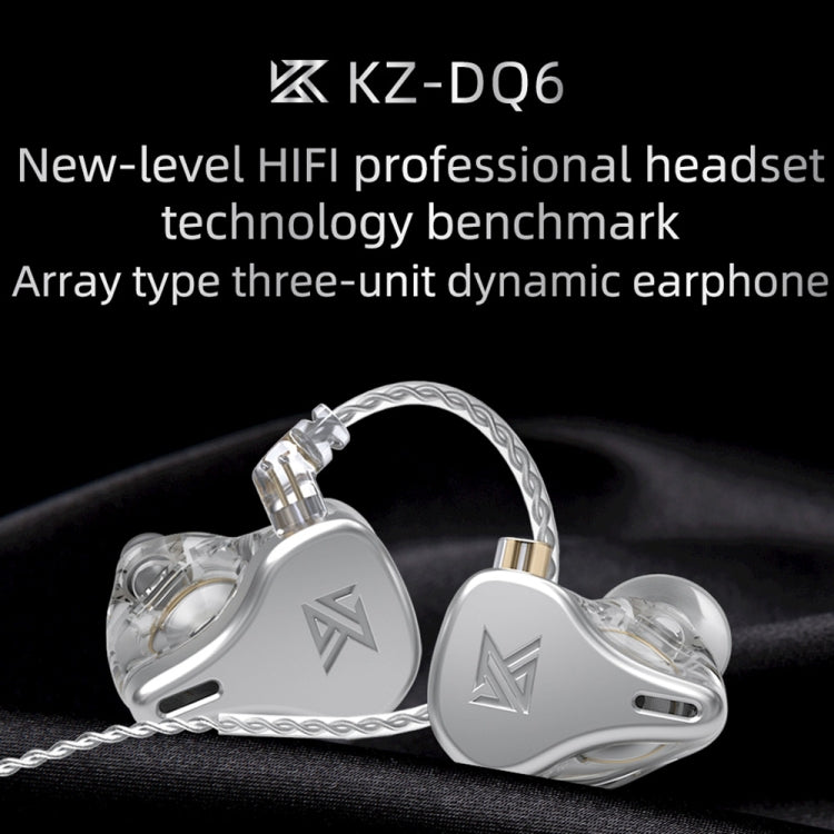 KZ DQ6 Auricular intrauditivo dinámico de alta fidelidad de 3 unidades con cable, No Mic, With Mic