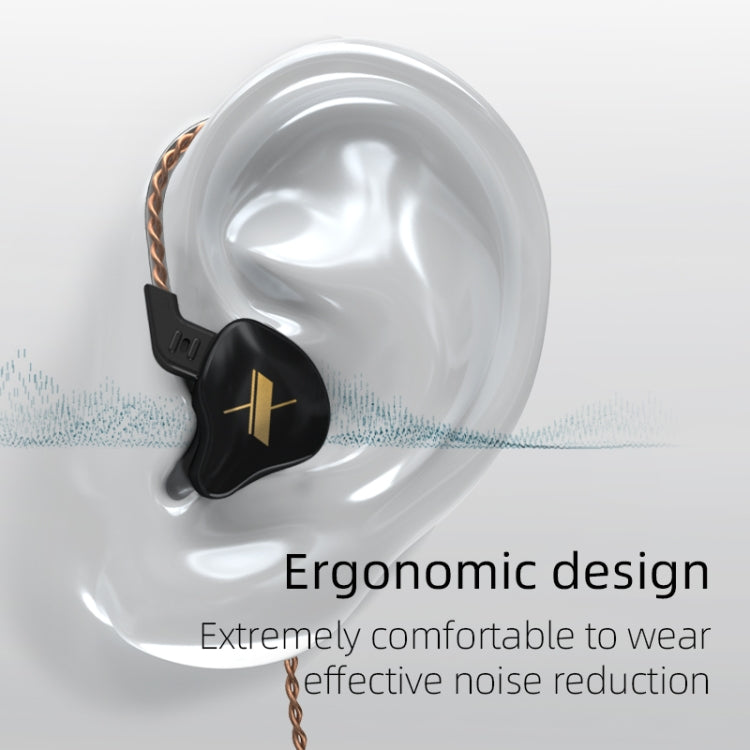 KZ EDX Dynamic Monitor HiFi Auriculares intrauditivos con cable, No Mic, With Mic