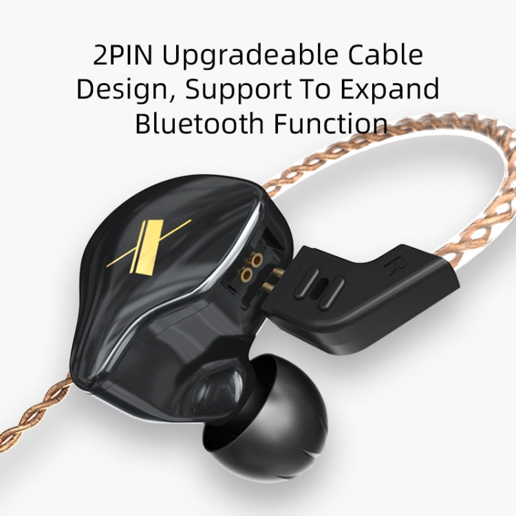 KZ EDX Dynamic Monitor HiFi Auriculares intrauditivos con cable, No Mic, With Mic