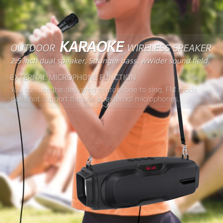 Nuevo Rixing NR-6012M Bluetooth 5.0 Altavoz Bluetooth inalámbrico portátil para karaoke al aire libre con micrófono y correa para el hombro, NR-6012M(Black), NR-6012M(Red), NR-6012M(Blue), NR-6012M(Green)