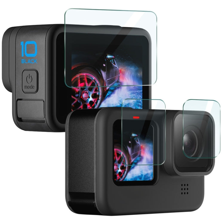 Lente de cámara IMAK 3 en 1 y película de vidrio templado para pantalla, For GoPro HERO10 Black