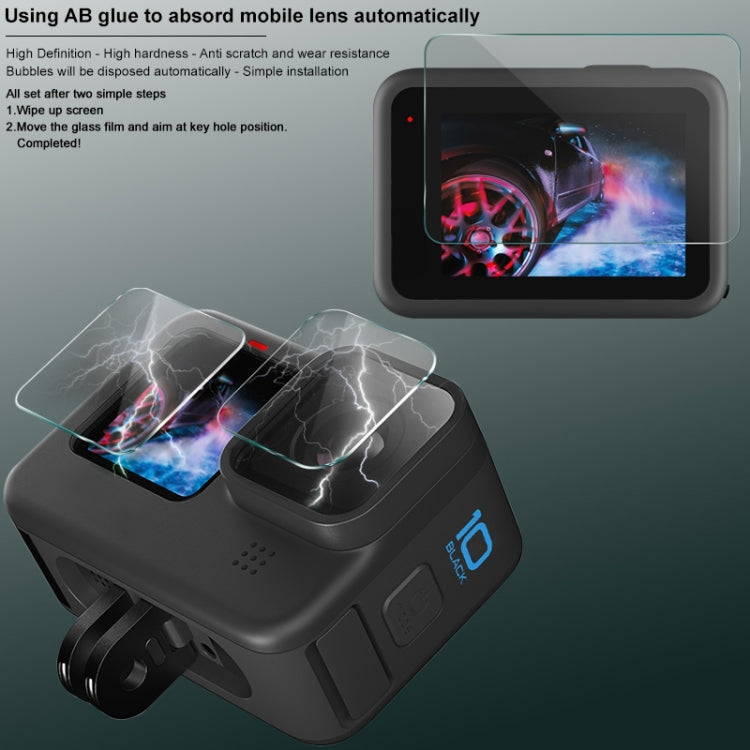 Lente de cámara IMAK 3 en 1 y película de vidrio templado para pantalla, For GoPro HERO10 Black