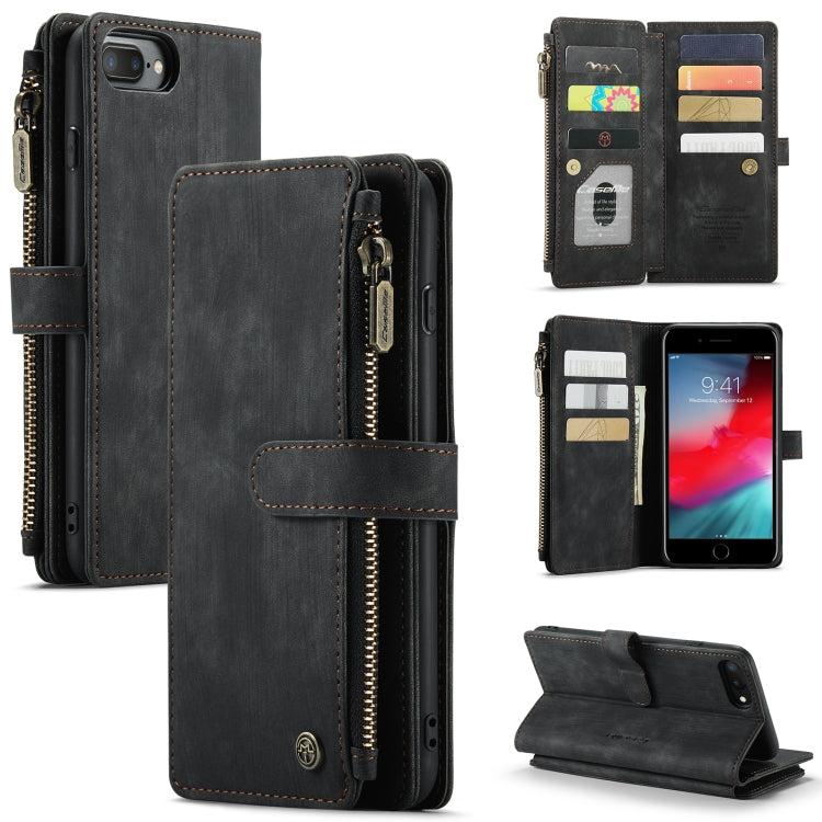 CaseMe-C30 PU + TPU Estuche de cuero con tapa horizontal multifuncional con soporte y ranura para tarjeta y billetera y bolsillo con cremallera, For iPhone 8 Plus & 7 Plus & 6 Plus, For iPhone SE 2022 / SE 2020 / 8 / 7 / 6, For iPhone 11               ...