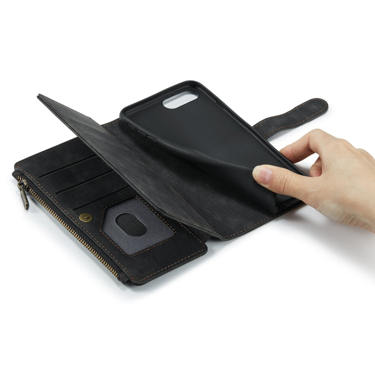 CaseMe-C30 PU + TPU Estuche de cuero con tapa horizontal multifuncional con soporte y ranura para tarjeta y billetera y bolsillo con cremallera, For iPhone 8 Plus & 7 Plus & 6 Plus, For iPhone SE 2022 / SE 2020 / 8 / 7 / 6, For iPhone 11               ...