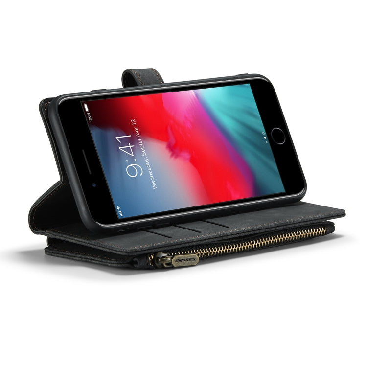 CaseMe-C30 PU + TPU Estuche de cuero con tapa horizontal multifuncional con soporte y ranura para tarjeta y billetera y bolsillo con cremallera, For iPhone 8 Plus & 7 Plus & 6 Plus, For iPhone SE 2022 / SE 2020 / 8 / 7 / 6, For iPhone 11               ...