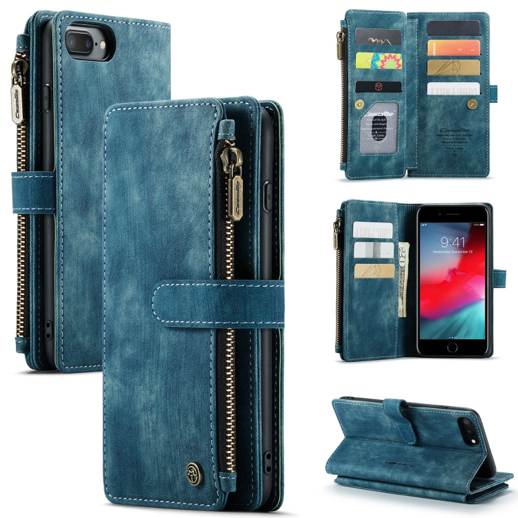 CaseMe-C30 PU + TPU Estuche de cuero con tapa horizontal multifuncional con soporte y ranura para tarjeta y billetera y bolsillo con cremallera, For iPhone 8 Plus & 7 Plus & 6 Plus, For iPhone SE 2022 / SE 2020 / 8 / 7 / 6, For iPhone 11               ...