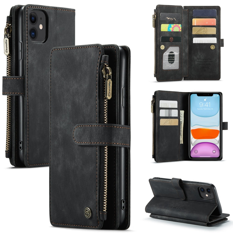CaseMe-C30 PU + TPU Estuche de cuero con tapa horizontal multifuncional con soporte y ranura para tarjeta y billetera y bolsillo con cremallera, For iPhone 8 Plus & 7 Plus & 6 Plus, For iPhone SE 2022 / SE 2020 / 8 / 7 / 6, For iPhone 11               ...