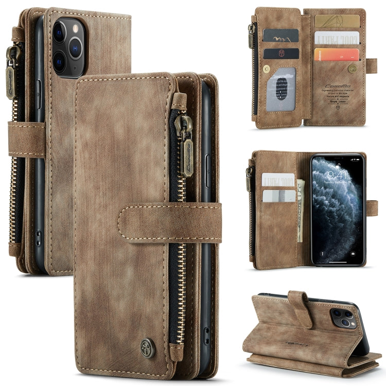 CaseMe-C30 PU + TPU Estuche de cuero con tapa horizontal multifuncional con soporte y ranura para tarjeta y billetera y bolsillo con cremallera, For iPhone 8 Plus & 7 Plus & 6 Plus, For iPhone SE 2022 / SE 2020 / 8 / 7 / 6, For iPhone 11               ...