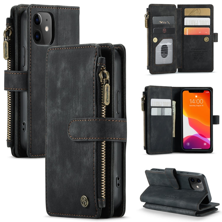 CaseMe-C30 PU + TPU Estuche de cuero con tapa horizontal multifuncional con soporte y ranura para tarjeta y billetera y bolsillo con cremallera, For iPhone 8 Plus & 7 Plus & 6 Plus, For iPhone SE 2022 / SE 2020 / 8 / 7 / 6, For iPhone 11               ...