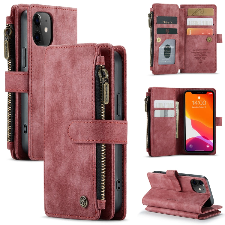 CaseMe-C30 PU + TPU Estuche de cuero con tapa horizontal multifuncional con soporte y ranura para tarjeta y billetera y bolsillo con cremallera, For iPhone 8 Plus & 7 Plus & 6 Plus, For iPhone SE 2022 / SE 2020 / 8 / 7 / 6, For iPhone 11               ...