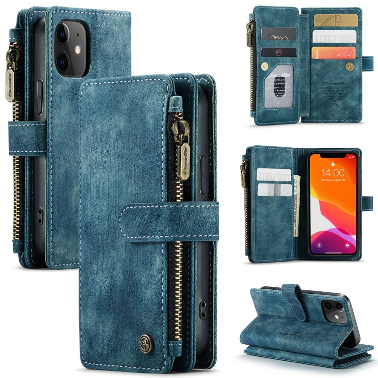 CaseMe-C30 PU + TPU Estuche de cuero con tapa horizontal multifuncional con soporte y ranura para tarjeta y billetera y bolsillo con cremallera, For iPhone 8 Plus & 7 Plus & 6 Plus, For iPhone SE 2022 / SE 2020 / 8 / 7 / 6, For iPhone 11               ...