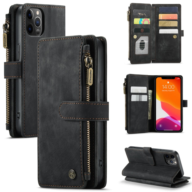 CaseMe-C30 PU + TPU Estuche de cuero con tapa horizontal multifuncional con soporte y ranura para tarjeta y billetera y bolsillo con cremallera, For iPhone 8 Plus & 7 Plus & 6 Plus, For iPhone SE 2022 / SE 2020 / 8 / 7 / 6, For iPhone 11               ...