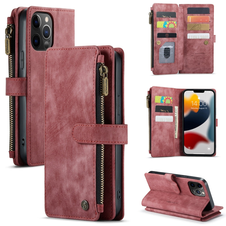 CaseMe-C30 PU + TPU Estuche de cuero con tapa horizontal multifuncional con soporte y ranura para tarjeta y billetera y bolsillo con cremallera, For iPhone 8 Plus & 7 Plus & 6 Plus, For iPhone SE 2022 / SE 2020 / 8 / 7 / 6, For iPhone 11               ...