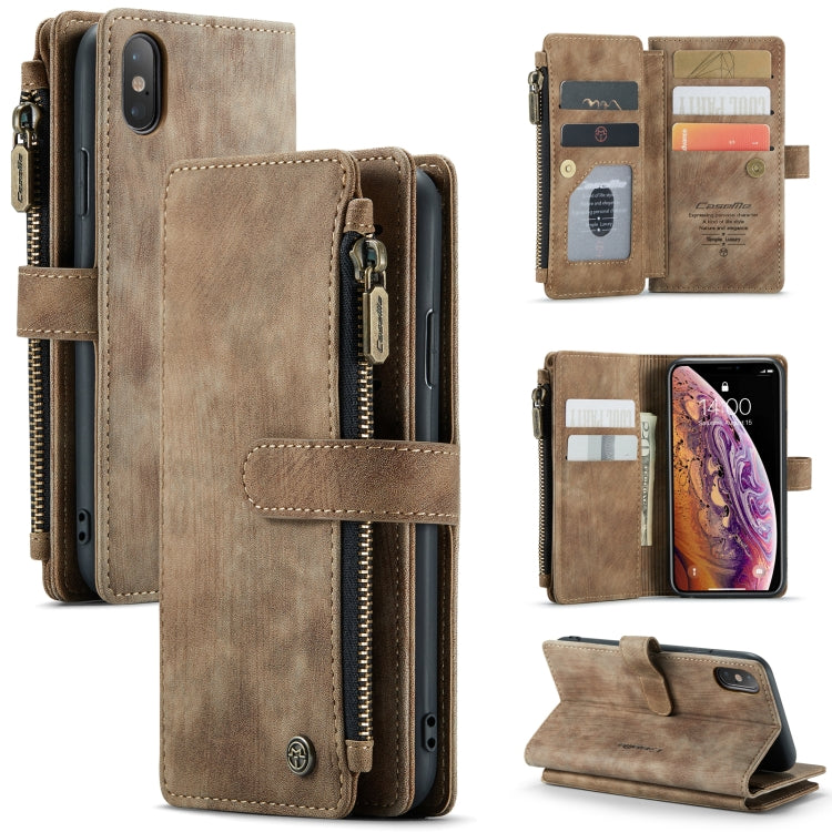 CaseMe-C30 PU + TPU Estuche de cuero con tapa horizontal multifuncional con soporte y ranura para tarjeta y billetera y bolsillo con cremallera, For iPhone 8 Plus & 7 Plus & 6 Plus, For iPhone SE 2022 / SE 2020 / 8 / 7 / 6, For iPhone 11               ...