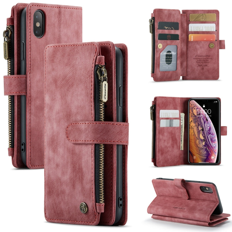 CaseMe-C30 PU + TPU Estuche de cuero con tapa horizontal multifuncional con soporte y ranura para tarjeta y billetera y bolsillo con cremallera, For iPhone 8 Plus & 7 Plus & 6 Plus, For iPhone SE 2022 / SE 2020 / 8 / 7 / 6, For iPhone 11               ...