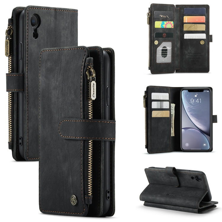 CaseMe-C30 PU + TPU Estuche de cuero con tapa horizontal multifuncional con soporte y ranura para tarjeta y billetera y bolsillo con cremallera, For iPhone 8 Plus & 7 Plus & 6 Plus, For iPhone SE 2022 / SE 2020 / 8 / 7 / 6, For iPhone 11               ...