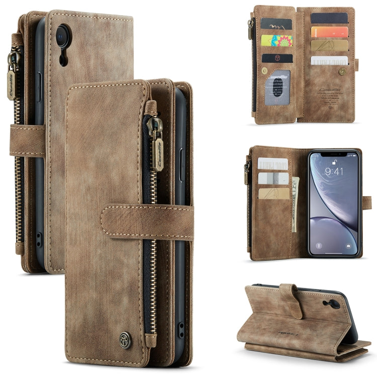 CaseMe-C30 PU + TPU Estuche de cuero con tapa horizontal multifuncional con soporte y ranura para tarjeta y billetera y bolsillo con cremallera, For iPhone 8 Plus & 7 Plus & 6 Plus, For iPhone SE 2022 / SE 2020 / 8 / 7 / 6, For iPhone 11               ...
