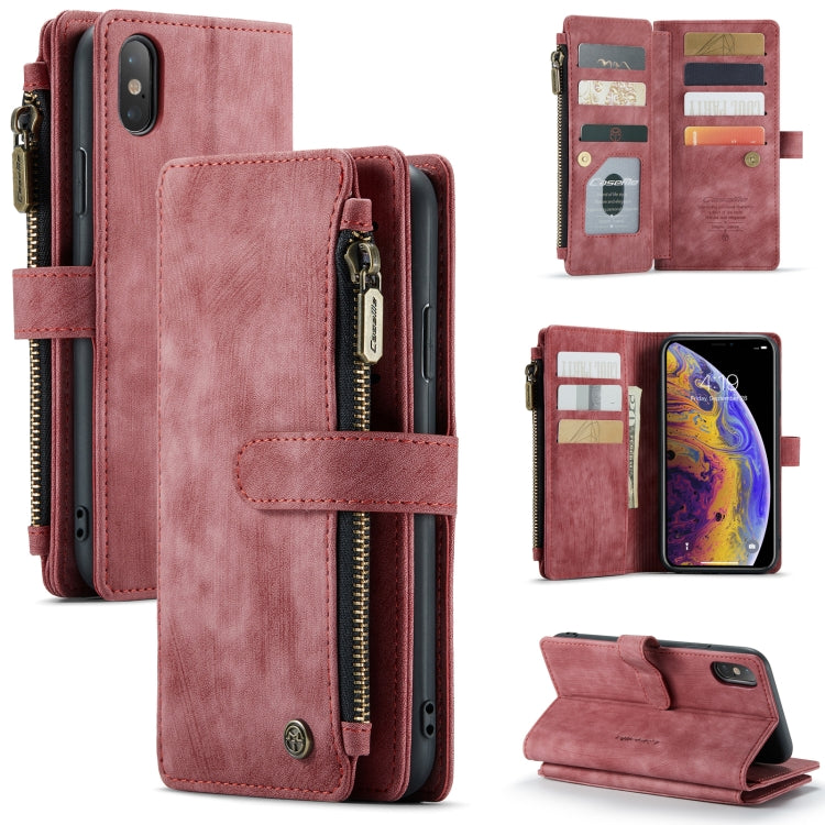 CaseMe-C30 PU + TPU Estuche de cuero con tapa horizontal multifuncional con soporte y ranura para tarjeta y billetera y bolsillo con cremallera, For iPhone 8 Plus & 7 Plus & 6 Plus, For iPhone SE 2022 / SE 2020 / 8 / 7 / 6, For iPhone 11               ...
