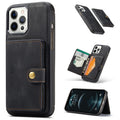JEEHOOD Estuche protector desmontable magnético retro con billetera y ranura para tarjeta y soporte, For iPhone 13 mini, For iPhone 13, For iPhone 13 Pro, For iPhone 13 Pro Max