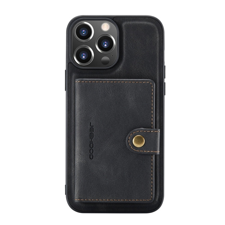 JEEHOOD Estuche protector desmontable magnético retro con billetera y ranura para tarjeta y soporte, For iPhone 13 mini, For iPhone 13, For iPhone 13 Pro, For iPhone 13 Pro Max
