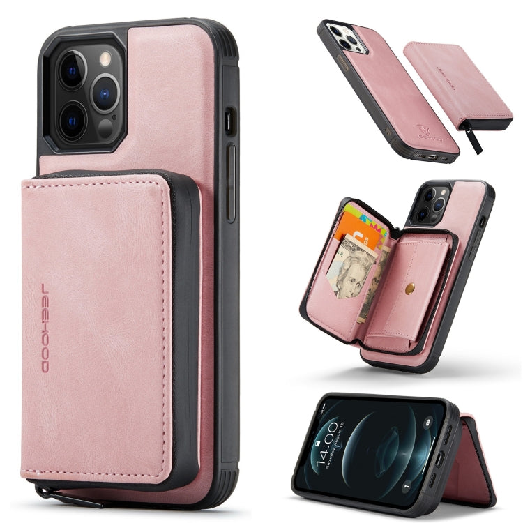 JEEHOOD Estuche de cuero con tapa horizontal con cremallera magnética con soporte y ranura para tarjeta y billetera, For iPhone 13 mini, For iPhone 13, For iPhone 13 Pro, For iPhone 13 Pro Max