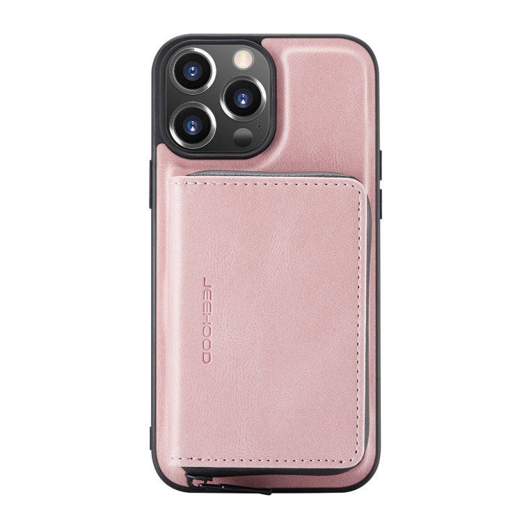 JEEHOOD Estuche de cuero con tapa horizontal con cremallera magnética con soporte y ranura para tarjeta y billetera, For iPhone 13 mini, For iPhone 13, For iPhone 13 Pro, For iPhone 13 Pro Max