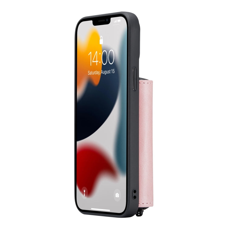 JEEHOOD Estuche de cuero con tapa horizontal con cremallera magnética con soporte y ranura para tarjeta y billetera, For iPhone 13 mini, For iPhone 13, For iPhone 13 Pro, For iPhone 13 Pro Max