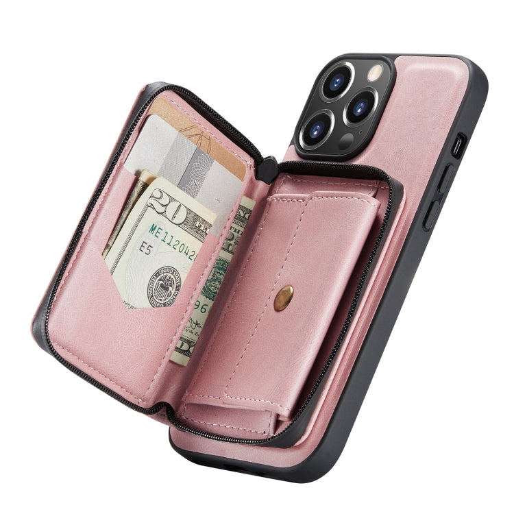 JEEHOOD Estuche de cuero con tapa horizontal con cremallera magnética con soporte y ranura para tarjeta y billetera, For iPhone 13 mini, For iPhone 13, For iPhone 13 Pro, For iPhone 13 Pro Max