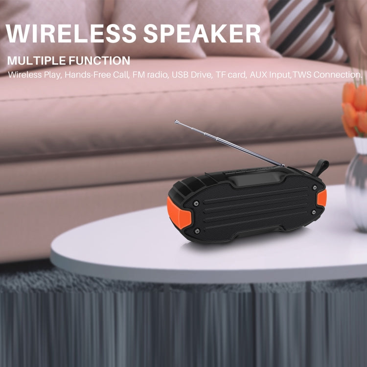 Nuevo Rixing NR-907FM TWS Altavoz Bluetooth para exteriores Compatible con llamadas manos libres / FM con mango y antena, NR-907FM (Orange), NR-907FM (Black), NR-907FM (Red), NR-907FM (Yellow), NR-906 (Blue)