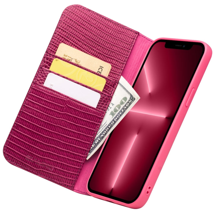 QIALINO Estuche de cuero con tapa horizontal con textura de cocodrilo pequeño con soporte y ranuras para tarjetas y billetera, For iPhone 13, For iPhone 13 Pro, For iPhone 13 Pro Max