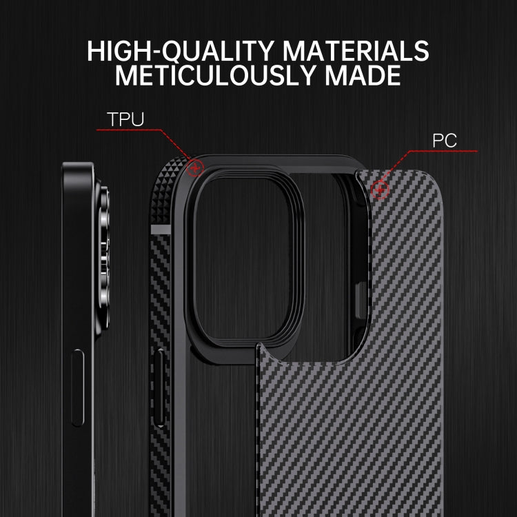iPAKY Serie MG Fibra de carbono TPU + PC Estuche a prueba de golpes, For iPhone 13 mini, For iPhone 13, For iPhone 13 Pro, For iPhone 13 Pro Max