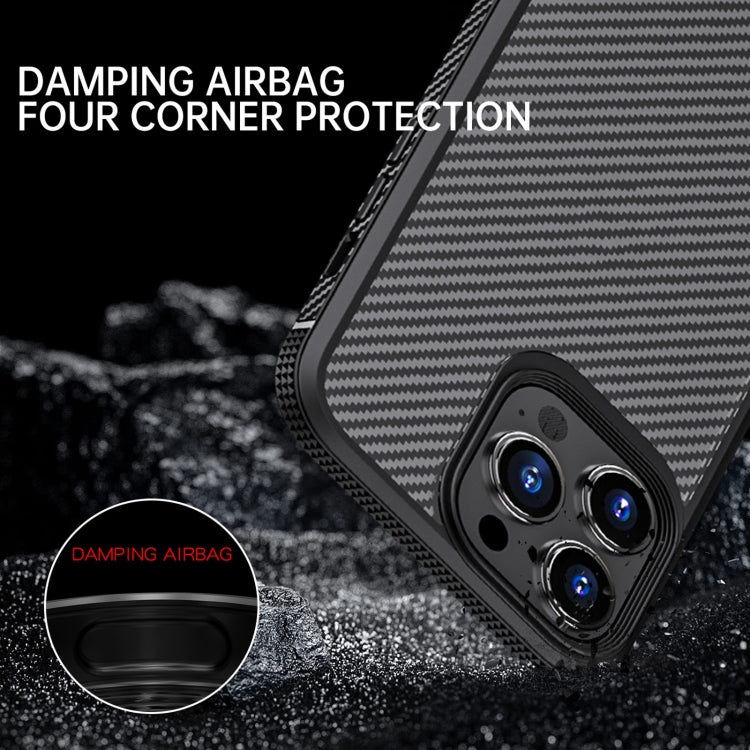 iPAKY Serie MG Fibra de carbono TPU + PC Estuche a prueba de golpes, For iPhone 13 mini, For iPhone 13, For iPhone 13 Pro, For iPhone 13 Pro Max