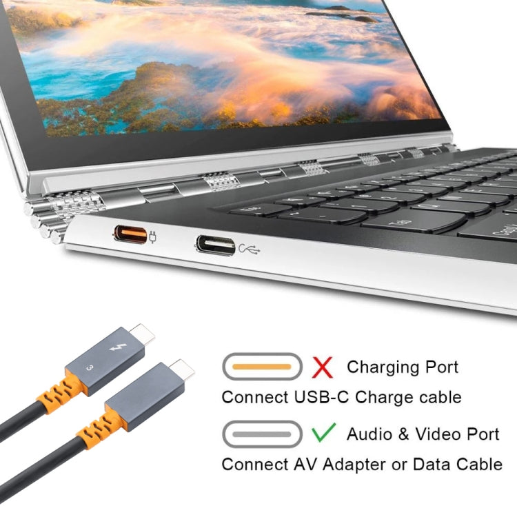 9046 100W USB-C / Tipo-C macho a USB-C / Tipo-C macho Cable de datos de dos colores Cable de audio y video 4K para Thunderbolt 3, 0.3m, 0.6m, 1m, 2m