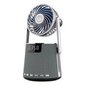 SOAIY K8 Altavoz de reloj despertador dual inalámbrico Bluetooth con ventilador pequeño