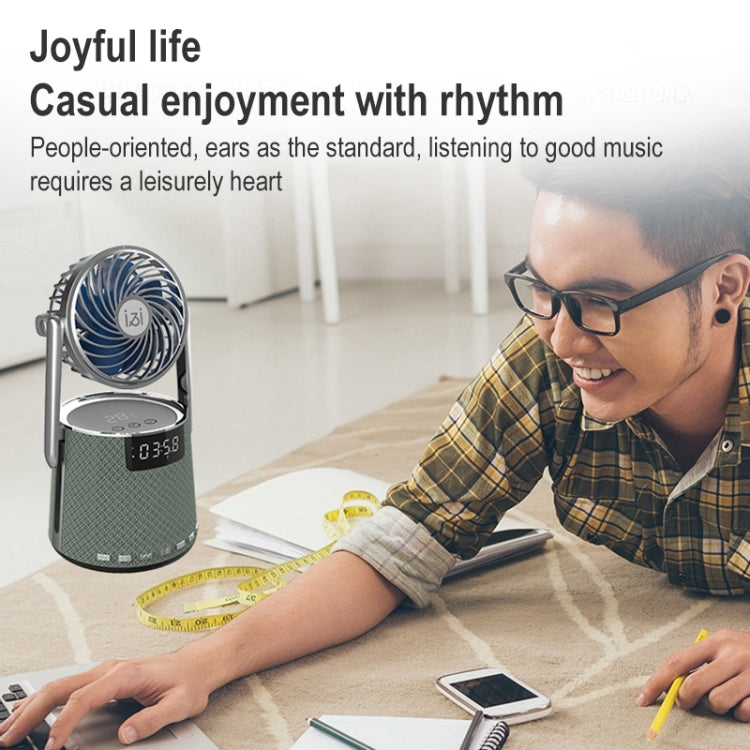 SOAIY K8 Altavoz de reloj despertador dual inalámbrico Bluetooth con ventilador pequeño