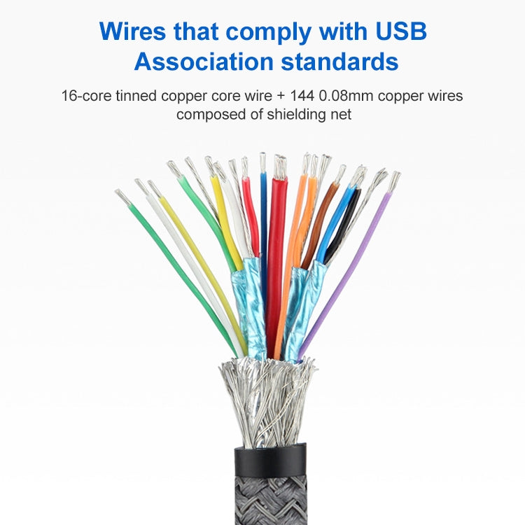 Cable de datos de función completa USB-C / Type-C macho a USB-C / Type-C macho de 100 W con marca E, 0.5m, 1m, 1.5m, 2m