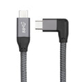 100 W USB-C/Tipo-C Codo a USB-C/Tipo-C Cable de datos de funciones completas macho con E-mark, 0.5m, 1m, 1.5m