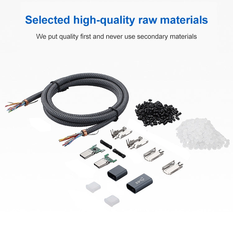 100 W USB-C/Tipo-C Codo a USB-C/Tipo-C Cable de datos de funciones completas macho con E-mark, 0.5m, 1m, 1.5m