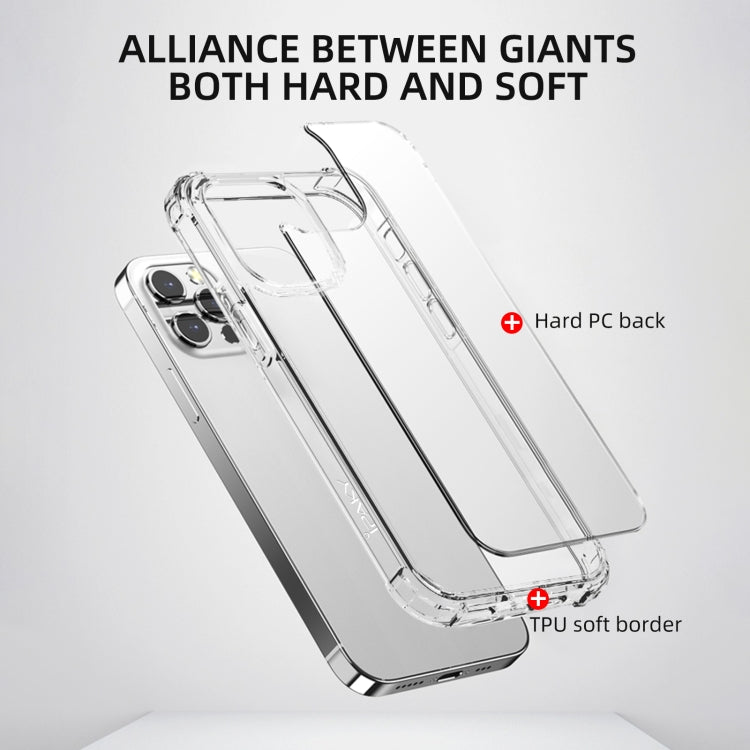 iPAKY Crystal Clear Series Funda protectora de TPU + PC transparente a prueba de golpes, For iPhone 13 mini, For iPhone 13, For iPhone 13 Pro, For iPhone 13 Pro Max