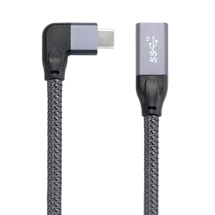 100W USB-C / Type-C Codo macho a USB-C / Type-C Hembra Cable de extensión de datos de función completa, 0.2m, 0.5m, 1m, 1.5m