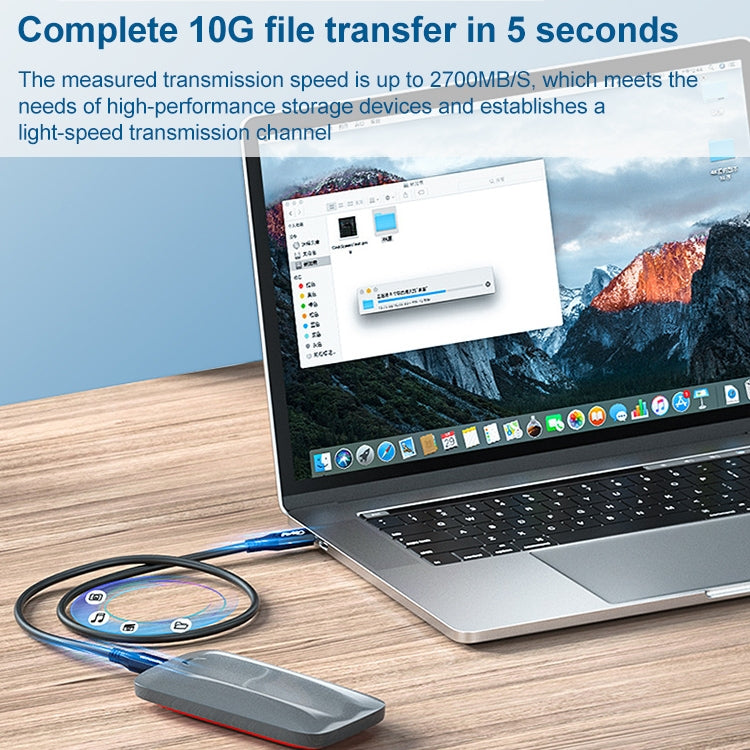 100W USB-C / Type-C 4.0 Macho a USB-C / Type-C 4.0 Macho Cable de datos de funciones completas para Thunderbolt 3, 0.5m, 0.8m, 1m