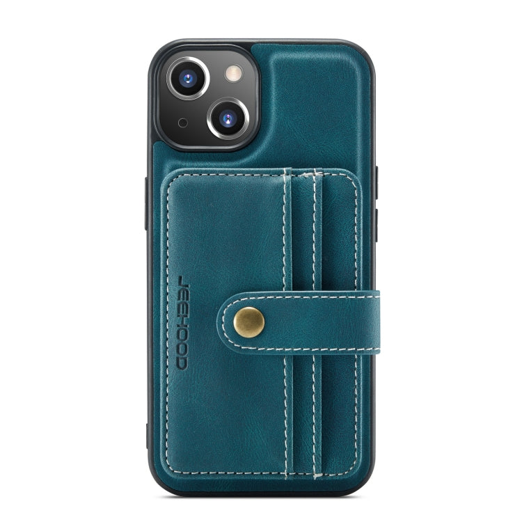 JEEHOOD Estuche protector magnético PU + TPU con cepillo antirrobo con ranura para tarjeta, For iPhone 13 mini, For iPhone 13, For iPhone 13 Pro, For iPhone 13 Pro Max